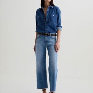 AG Adriano Goldschmied Wide Leg Crop Jeans - color Rosarito Size 28